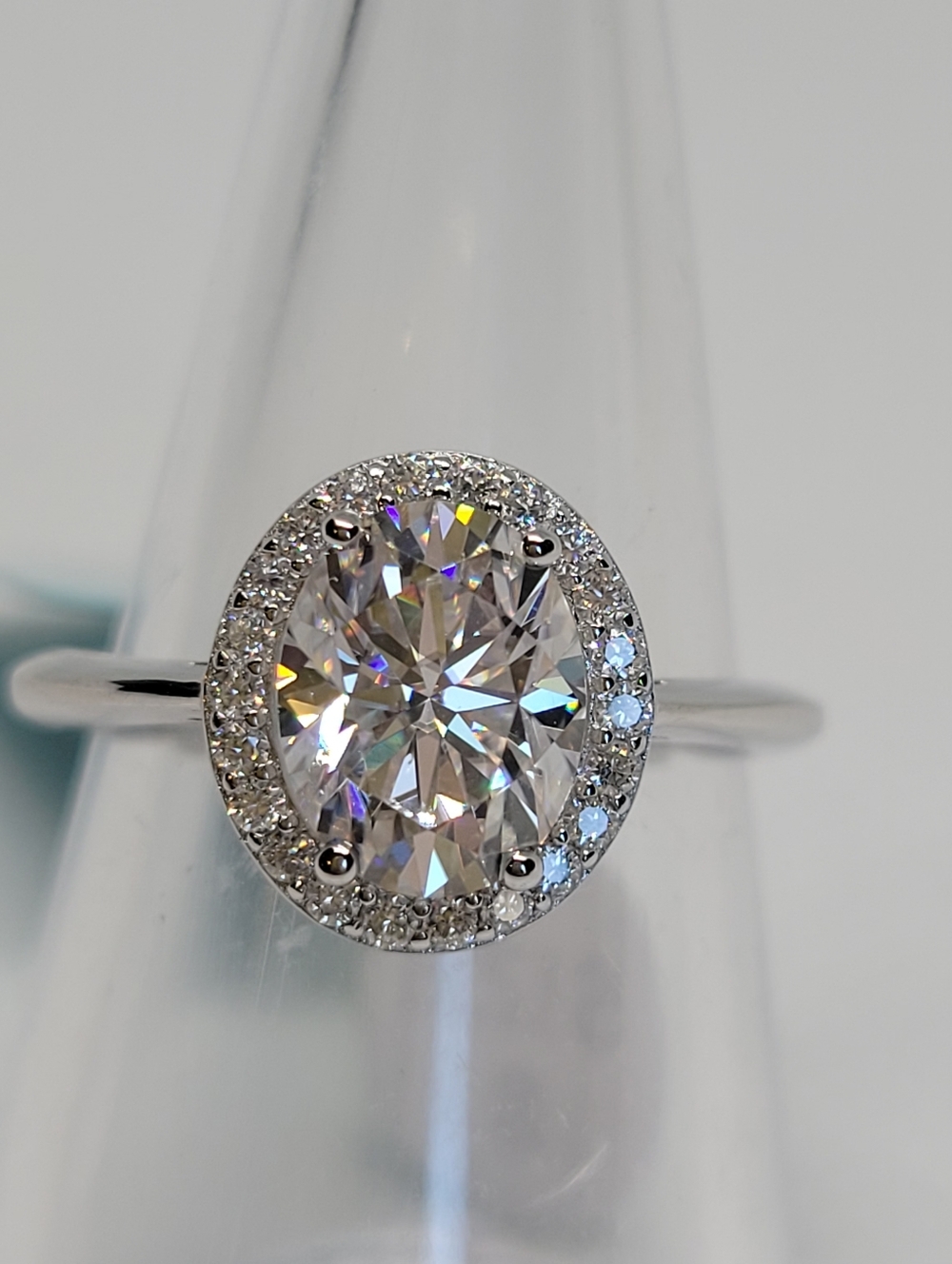 Stunning 2.22ctw Oval Moissanite With Halo